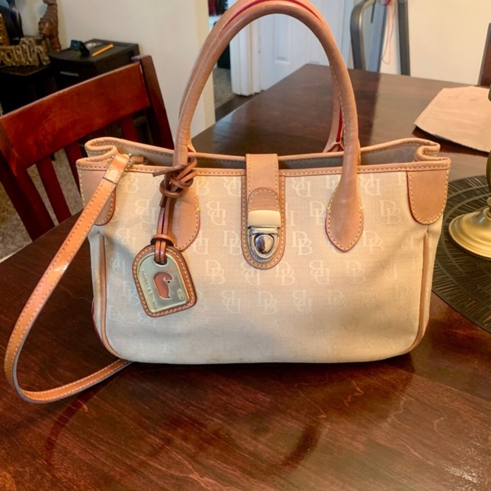 Dooney & Bourke Cream and Tan Satchel